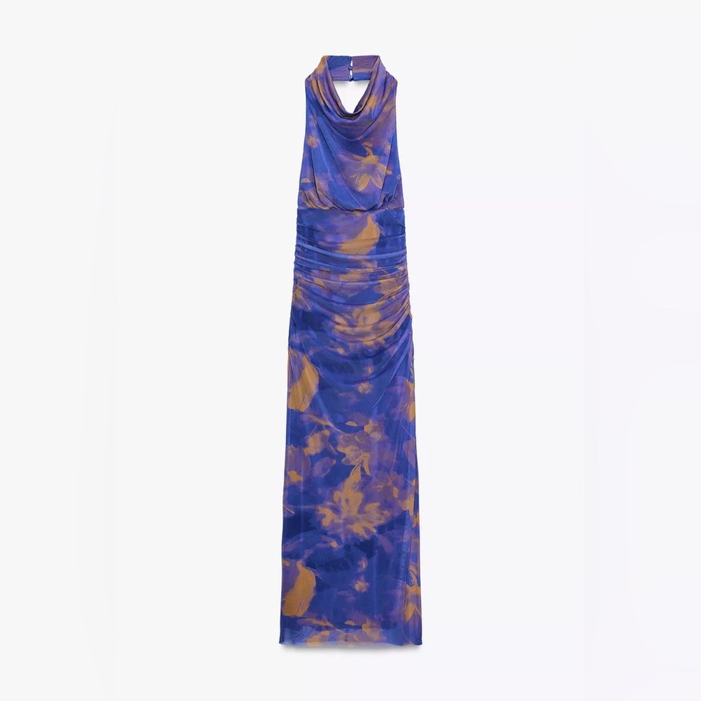 ZARA - PRINTED TULLE LONG DRESS - size small